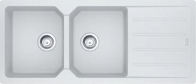 Lavello sopratop 2 vasche in fragranite bianco FRANKE City L 50 x L 116 cm, reversibile