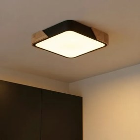 Brilagi - Plafoniera a LED PILANA LED/24W/230V rovere/nero 32x32 cm