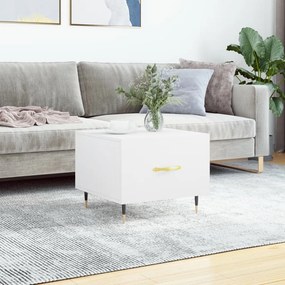 Tavolino Da Salotto Bianco 50x50x40 Cm İn Legno Multistrato /