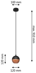 Lampadario LED a sospensione con filo MIDWAY 1xGU10/4,8W/230V nero/rame