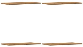 Mensole parete 4pz rovere artigianale 60x30x1,5cm in truciolato