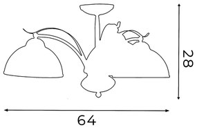 Lampadario fisso KORFU 3xE27/60W/230V