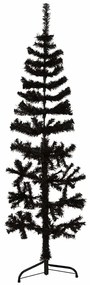 Albero Natale Artificiale Sottile A Metà E Supporto Nero 150 Cm /