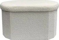 Cassapanca contenitore ovale 71x40x40 cm bianca