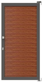 Cancello manuale battente ALBA Maia120 Close in alluminio, reversibile, L 100 x H 190 cm, di colore rovere dorato