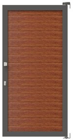 Cancello manuale battente Maia120 Close ALBA in alluminio rovere dorato telaio grigio, reversibile, L 100 x H 190 cm
