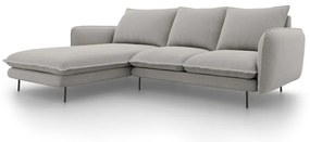 Divano angolare grigio chiaro, angolo sinistro Vienna - Cosmopolitan Design
