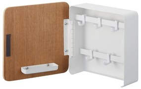 Armadietto portachiavi bianco con porta in compensato Yamazaki Rin - YAMAZAKI