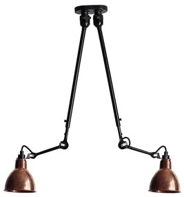 302 Doppio Plafoniera Nero/Rame Grezzo - Lampe Gras