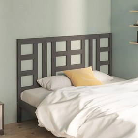 Testiera Per Letto Grigia 141x4x100cm İn Legno Massello Di Pino /