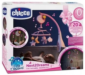 Chicco - Lettino mobile con melodia 3in1  NEXT2DREAMS 3xAA rosa