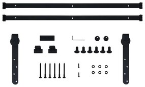 Kit Mini Porta Scorrevole Stalla in Acciaio al Carbonio 200 cm