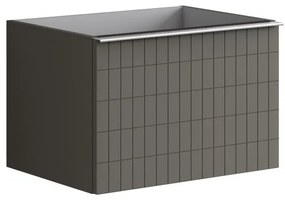 Mobile da bagno da fissare sotto lavabo L 60 x H 40 x P 45.5 cm grigio laccato, 2 cassetti Pixel grid