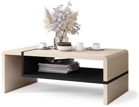 FOLK Beige (Champagne)/Nero - MODERNO TAVOLINO CON RIPIANO INFERIORE
