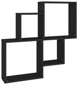 Mensola da parete a cubo nero 80x15x78,5 cm truciolato