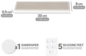 Tappetino scolapiatti beige in diatomite 30x8 cm Damon – Wenko