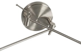 Lampada a sospensione in acciaio con paralume 35 cm bianco regolabile 2 luci - Blitz