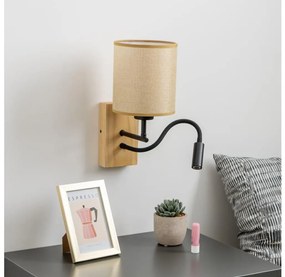 Brilagi - Applique a LED NUBILA WOOD 1xE27/25W/230V +LED/3W quercia/marrone chiaro