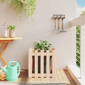 Fioriera Giardino Design A Recinzione 50x50x50 Cm Massello Pino /