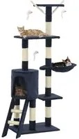 Albero per Gatti con Tiragraffi in Sisal 138 cm Blu Scuro