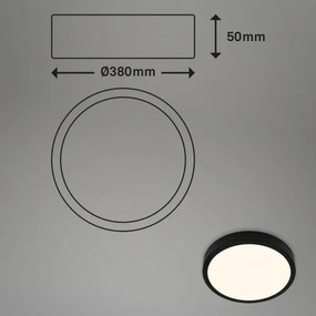 Briloner 3703-015 - Plafoniera LED RUNA LED/24W/230V 3000K diametro 38 cm nero