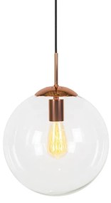 Lampada a sospensione Art Déco in rame con vetro trasparente 30 cm - Ball 30