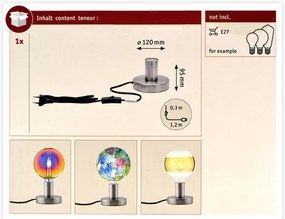 Paulmann 79759 - Lampada da tavolo HALDOR 1xE27/20W/230V