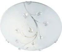 Plafoniera Classica Dunkerque Acciaio Bianco Vetro Cromo 1 Luce E27 D40Cm