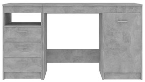 Scrivania grigio cemento 140x50x76 cm in truciolato