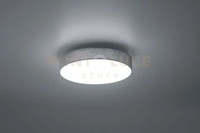 Lugano plafoniera led diffusore stoffa grigia e acrilico d. 40cm