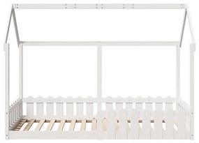 Giroletto casetta bambini bianco 90x190 cm legno massello pino
