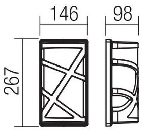 Redo 9097 - Applique da esterno VORTEX 1xE27/20W/230V IP44