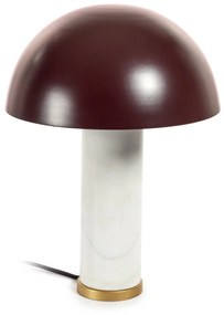 Kave Home - Lampada da tavolo Zorione in marmo bianco e metallo finitura verniciata marrone