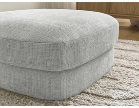 Poggiapiedi grigio chiaro con rivestimento in ciniglia Leonore – Bobochic Paris