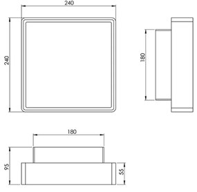 Fabas 3233/61/102 - Applique OBAN 1xE27/42W/230V IP65