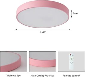 Brilagi - Plafoniera LED dimmerabile POOL LED/60W/230V 3000–6000K 50 cm rosa con telecomando