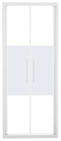 Porta doccia battente Record, L 72-76 cm x H 195 cm x SP 6 mm, profilo bianco, vetro smerigliato