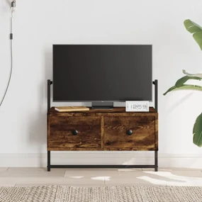Mobile Tv A Muro Rovere Fumo 60,5x30x51 Cm İn Legno Multistrato /
