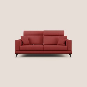 Slide Divano con schienali traslanti e poggiatesta in tessuto smacchiabile T05 rosso
