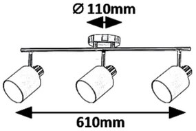 Rabalux 5011 - Faretto  NATINA 3xE14/25W/230V