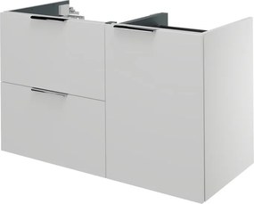 Mobile da bagno sospeso sotto lavabo L 105 x H 50.2 x P 50.8 cm bianco opaco, 2 cassetti Neo, Maniglie acquistabili separatamente