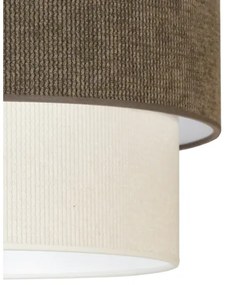 Duolla - Lampadario a plafone CORDUROY 1xE27/15W/230V diametro 40 cm marrone/color crema