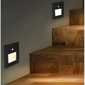 Emithor 70418 - Lampada LED per scale SUNNY LED/1W/230V nera con sensore