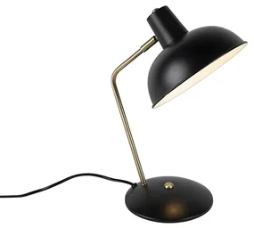 Lampada da tavolo retrò nera con bronzo - Milou