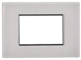 Placca 3 moduli 503 in vetro bianca compatibile BTicino Axolute