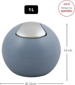 Cestino per la spazzatura azzurro in plastica 1 l Bowl Matt – Spirella