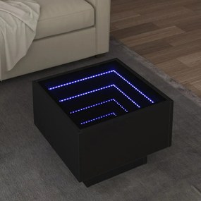 Tavolino Con Led Nero 40x40x30 Cm İn Legno Multistrato /