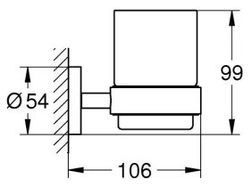 GROHE 41194000 - Bicchiere con supporto START 96 × 106 mm cromo lucido
