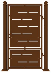 Cancello con serratura manuale Privacy in ferro, apertura a destra, L 104.5 x H 180 cm, di colore ruggine