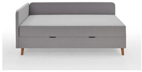 Letto singolo imbottito grigio chiaro con contenitore con materasso incluso 90x200 cm Cabana – Meise Möbel